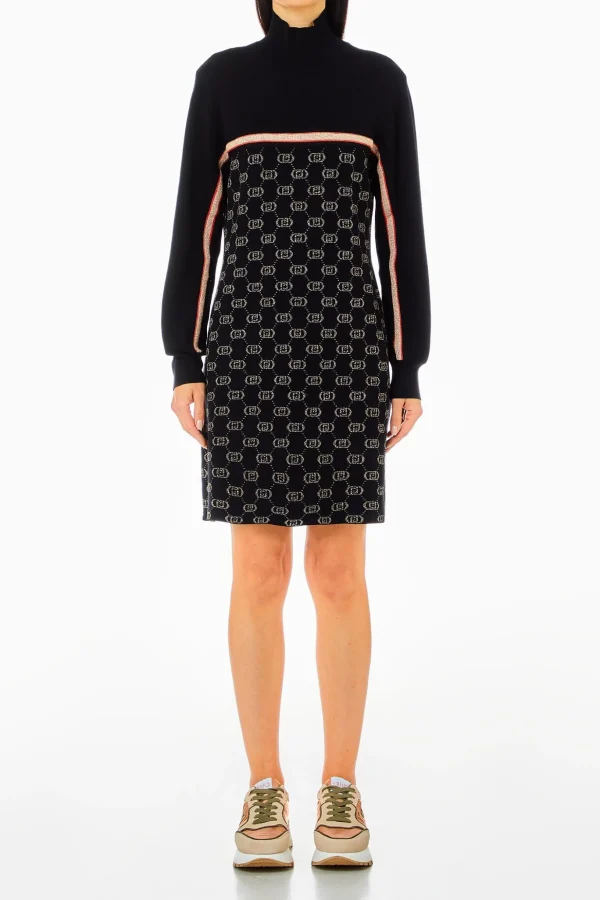Sale Abito a maniche lunghe con logo jacquard di Donna Abiti