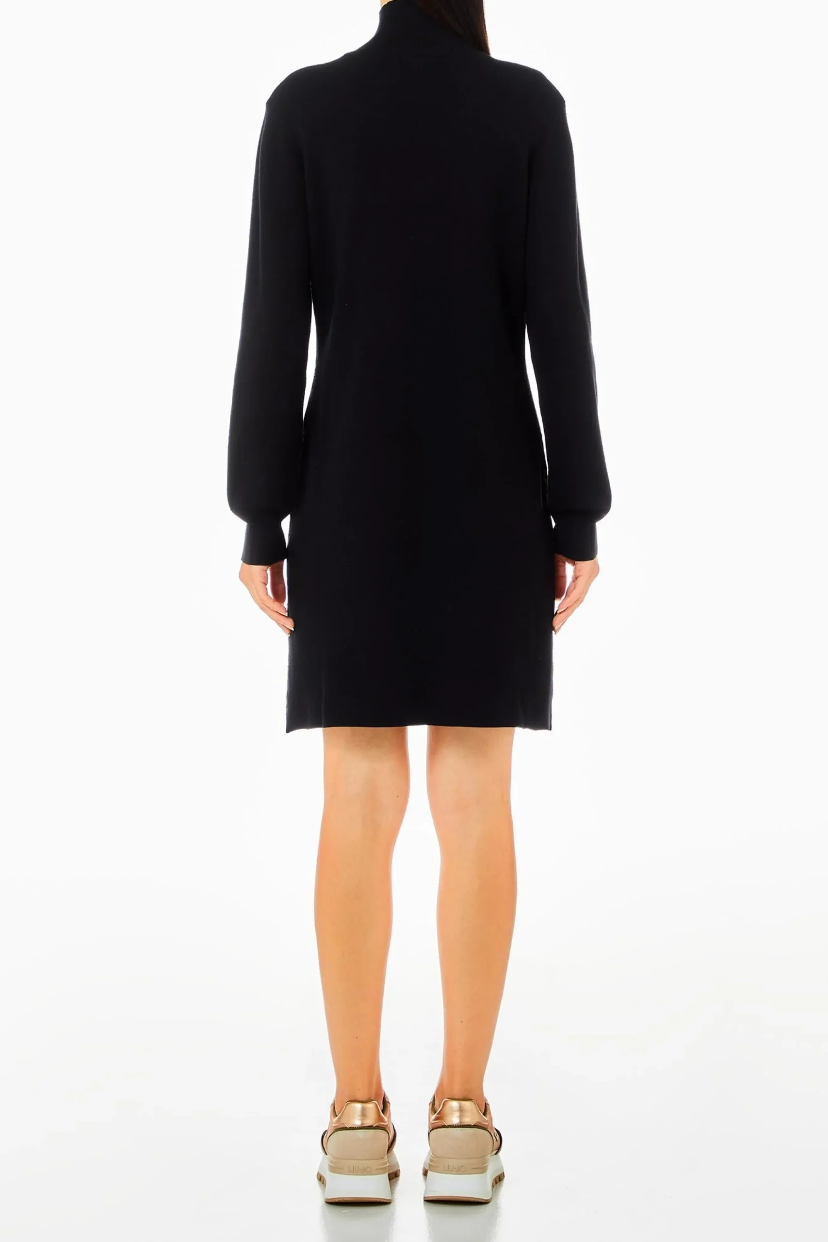 abito_a_maniche_lunghe_co_1.webp Sale Abito a maniche lunghe con logo jacquard di Donna Abiti