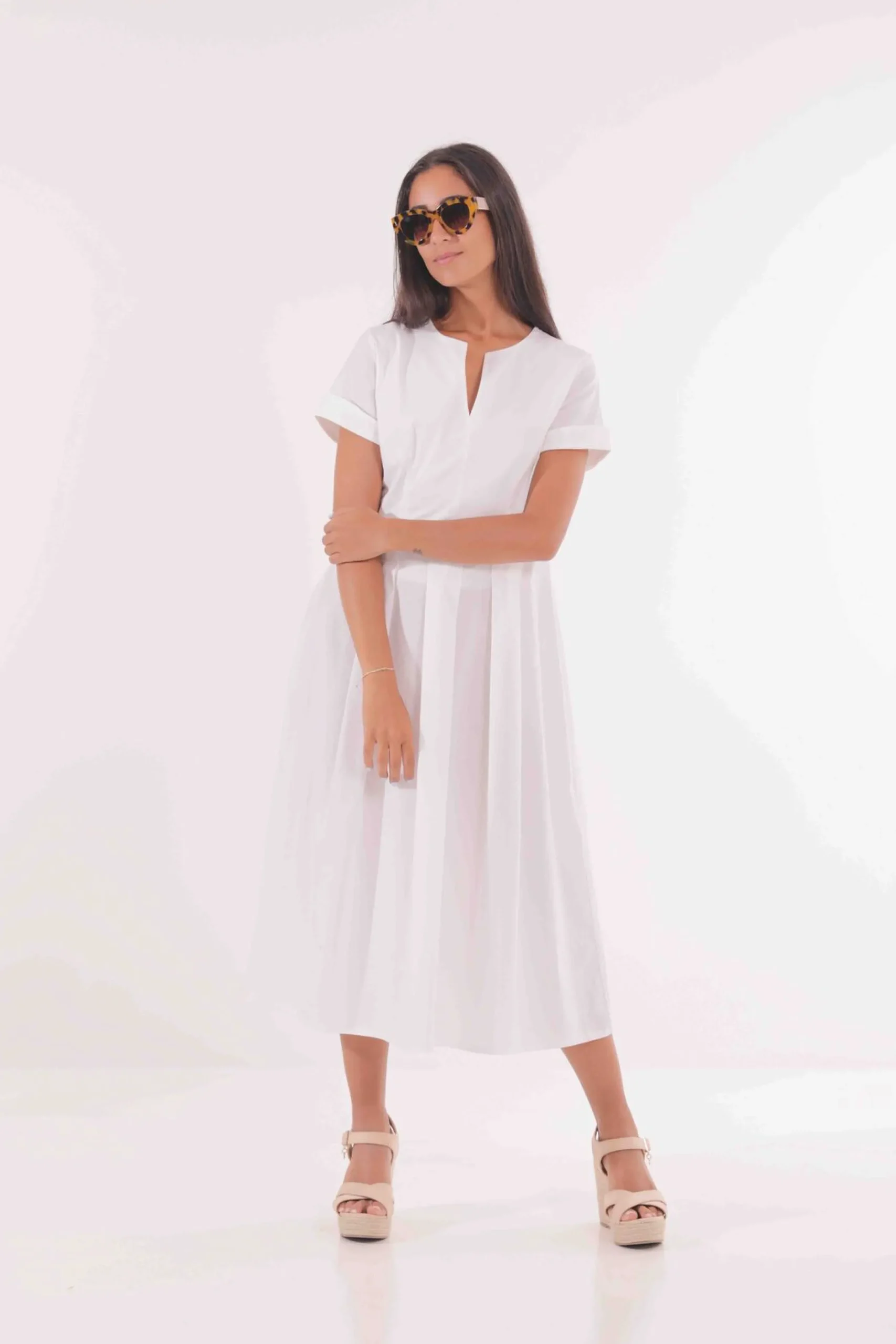abito_longuette_in_cotone_4.webp Fashion Abito Longuette in Cotone di Mimì-Muà Donna Abiti