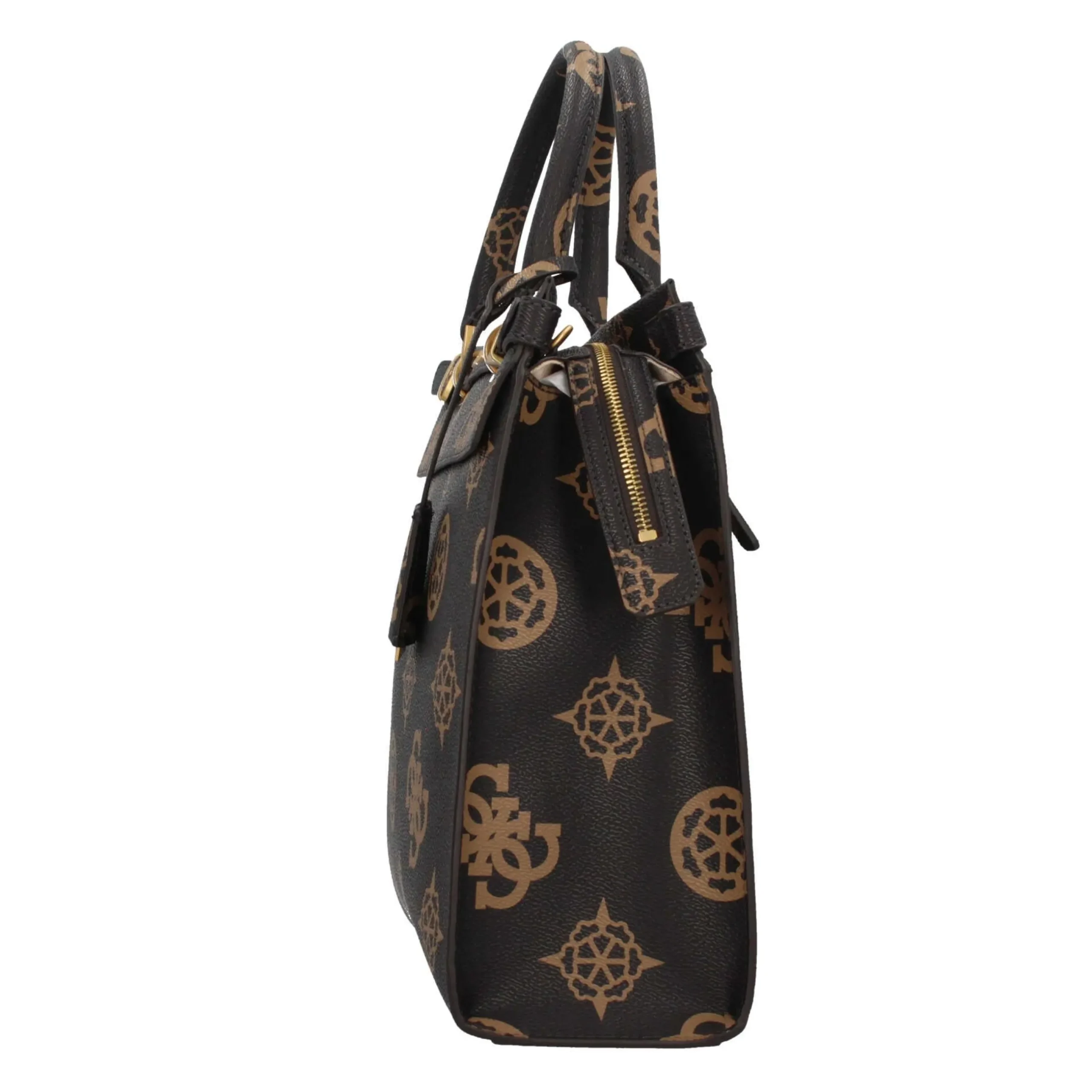 borsa_a_mano_elegante_gue_2.webp Clearance Borsa a Mano Elegante in Tinta Chiara con Monogramma Donna Borse A Mano