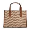 Fashion Borsa a Mano con Motivo Chevron e Logo Donna Borse Shopping