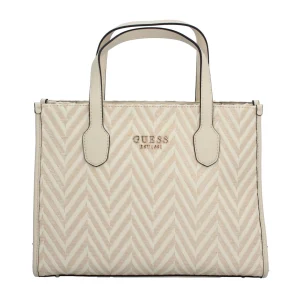 Fashion Borsa a Mano con Motivo Chevron e Logo Donna Borse Shopping