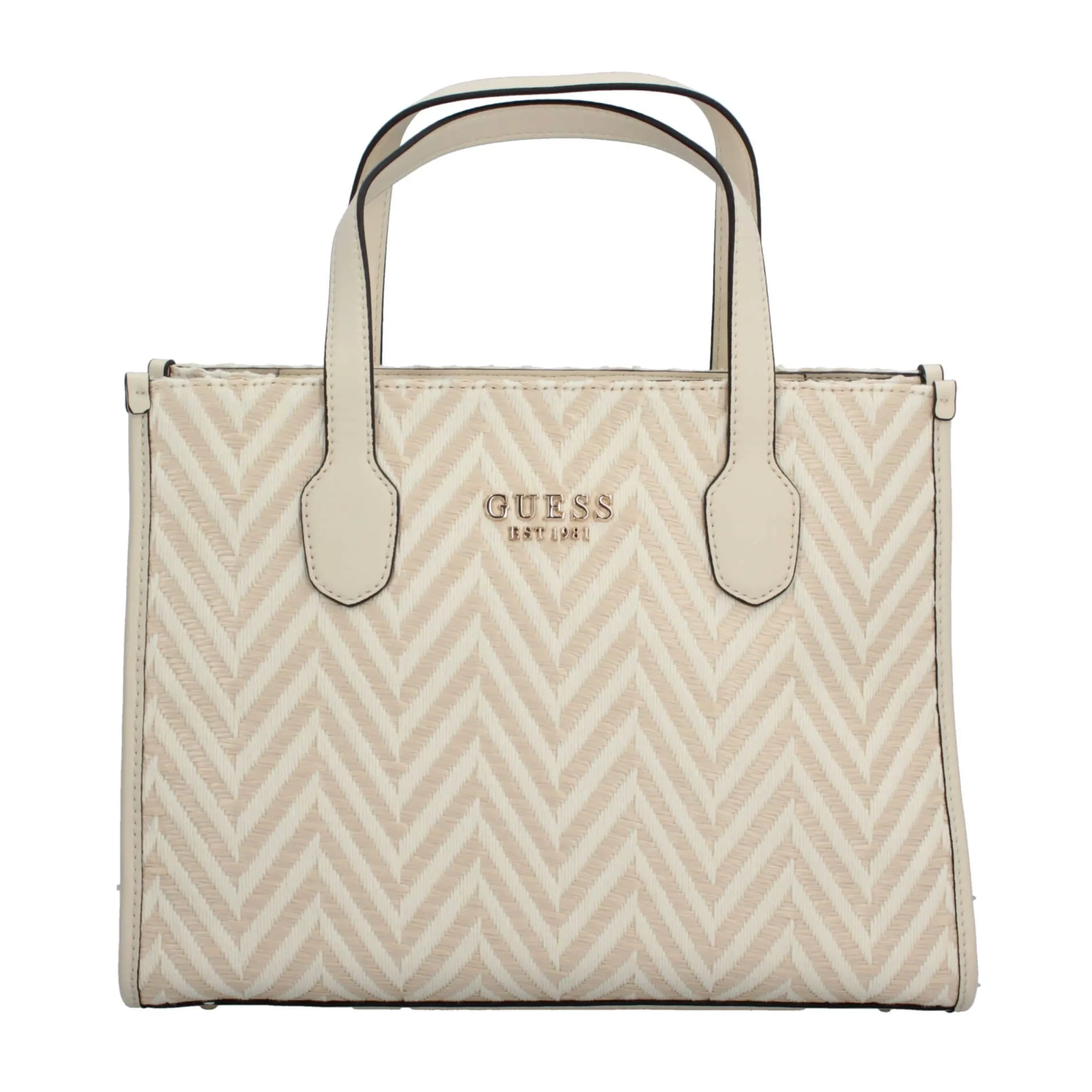 borsa_a_mano_guess_con_mo_4.webp Fashion Borsa a Mano con Motivo Chevron e Logo Donna Borse Shopping