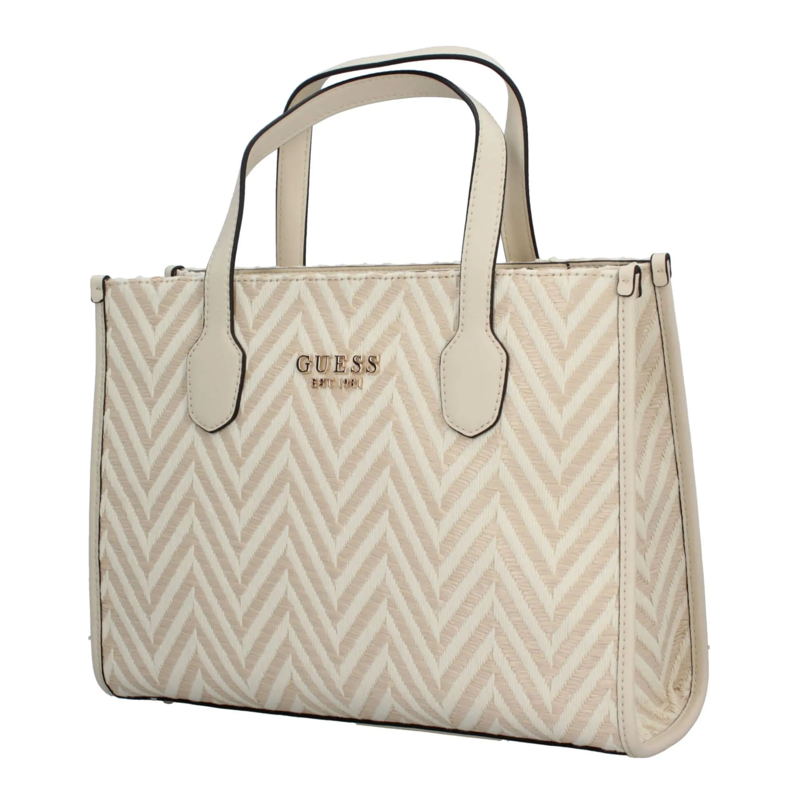 borsa_a_mano_guess_con_mo_5.webp Fashion Borsa a Mano con Motivo Chevron e Logo Donna Borse Shopping