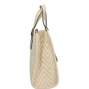 Fashion Borsa a Mano con Motivo Chevron e Logo Donna Borse Shopping