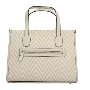 Fashion Borsa a Mano con Motivo Chevron e Logo Donna Borse Shopping