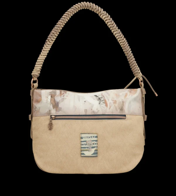 New Borsa a spalla con tracolla intrecciata e design artistico Donna Borse A Spalla
