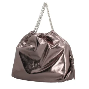 Sale Borsa a spalla con effetto lucido e manici a catena Donna Borse A Spalla