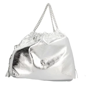 Sale Borsa a spalla con effetto lucido e manici a catena Donna Borse A Spalla