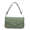 Fashion Borsa a spalla con chiusura con bottoncino in vera pelle Donna Borse A Spalla