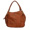 Best Borsa a spalla con ricami a contrastro Donna Borse A Spalla