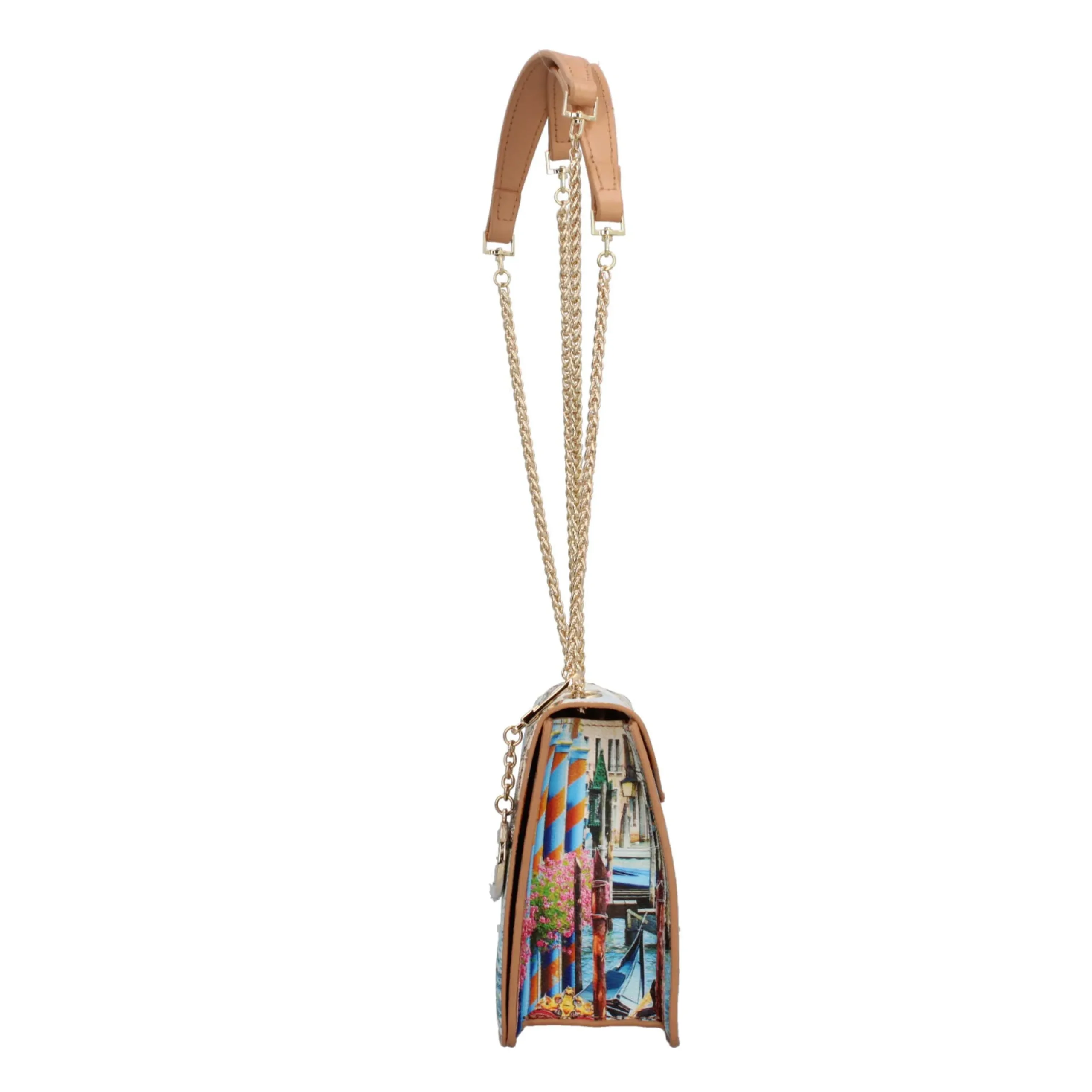 borsa_a_spalla_ynot_con_s_2.webp Discount Borsa a spalla YNot con stampa artistica e catena dorata Donna Borse A Spalla