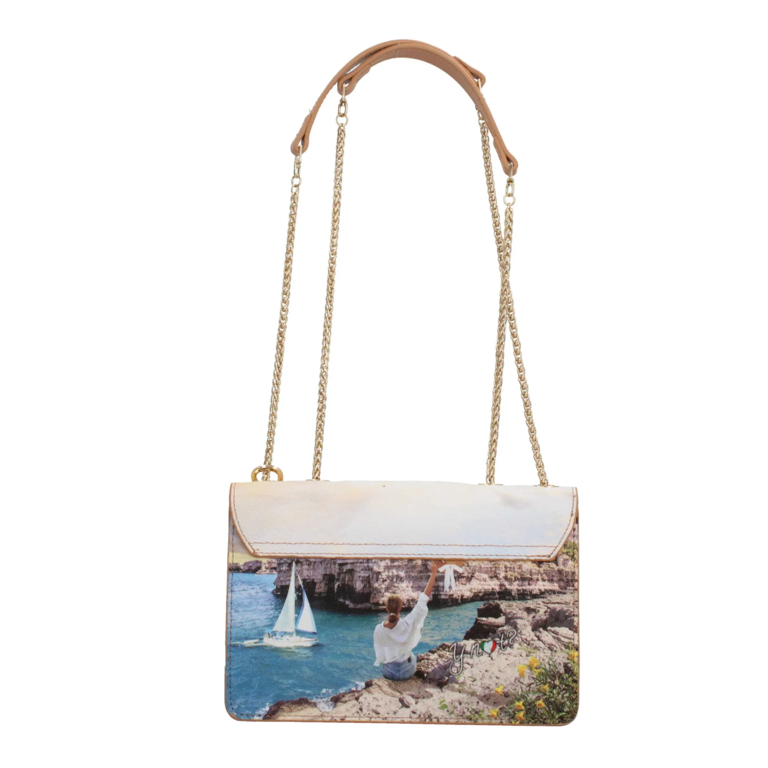 borsa_a_spalla_ynot_con_s_7.webp Discount Borsa a spalla YNot con stampa artistica e catena dorata Donna Borse A Spalla