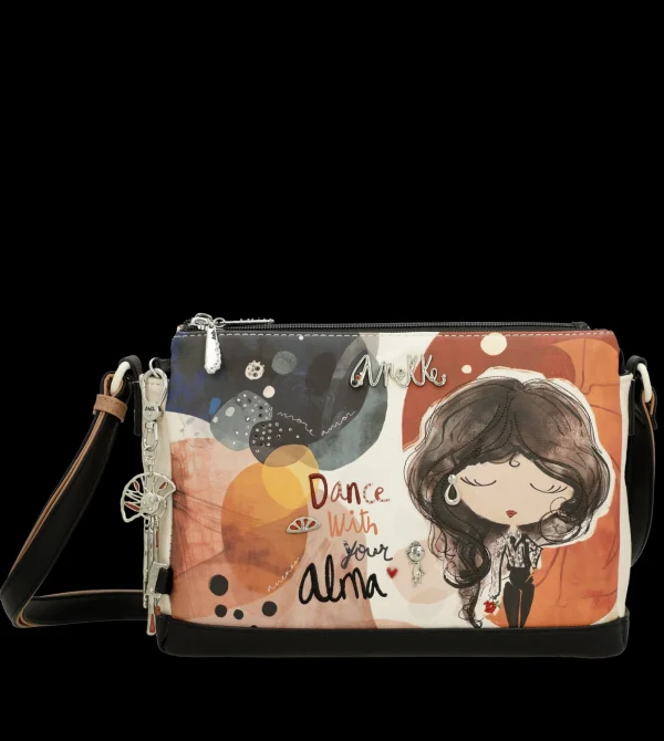 Outlet Borsa a tracolla compatta con stampa artistica e dettagli raffinati Donna Borse A Tracolla