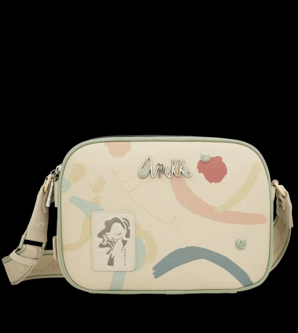 New Borsa a tracolla con design artistico e dettagli decorativi Donna Borse A Tracolla