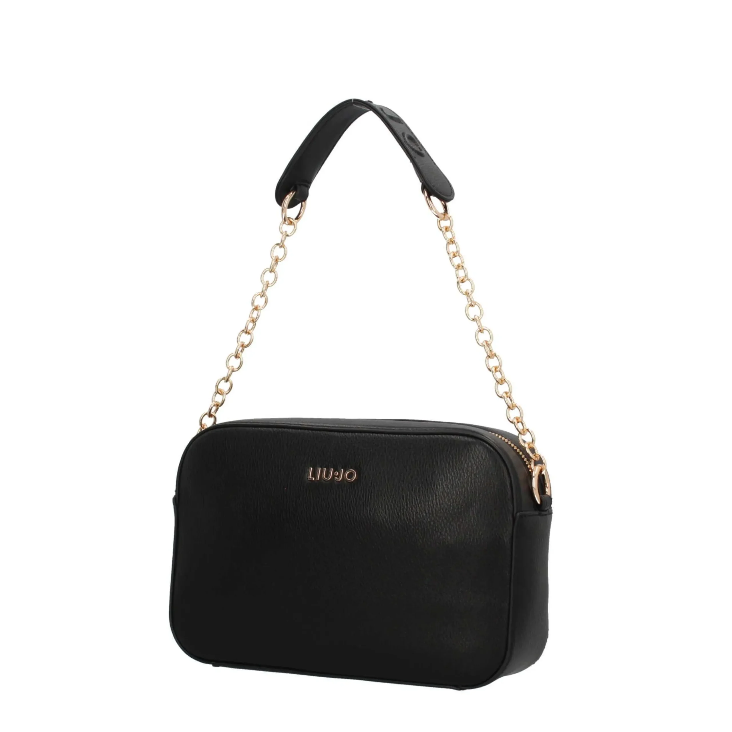borsa_a_tracolla_chic_con_6.webp Clearance Borsa a Tracolla Chic con Catena Metallica e Logo in Rilievo Donna Borse A Tracolla