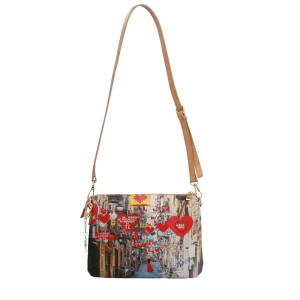 New Borsa a tracolla con chiusura zip Y Not Napoli Love Donna Borse A Tracolla