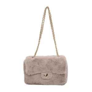 Sale Borsa a tracolla in pelliccia sintetica con catena Mimi Mua Donna Borse A Tracolla
