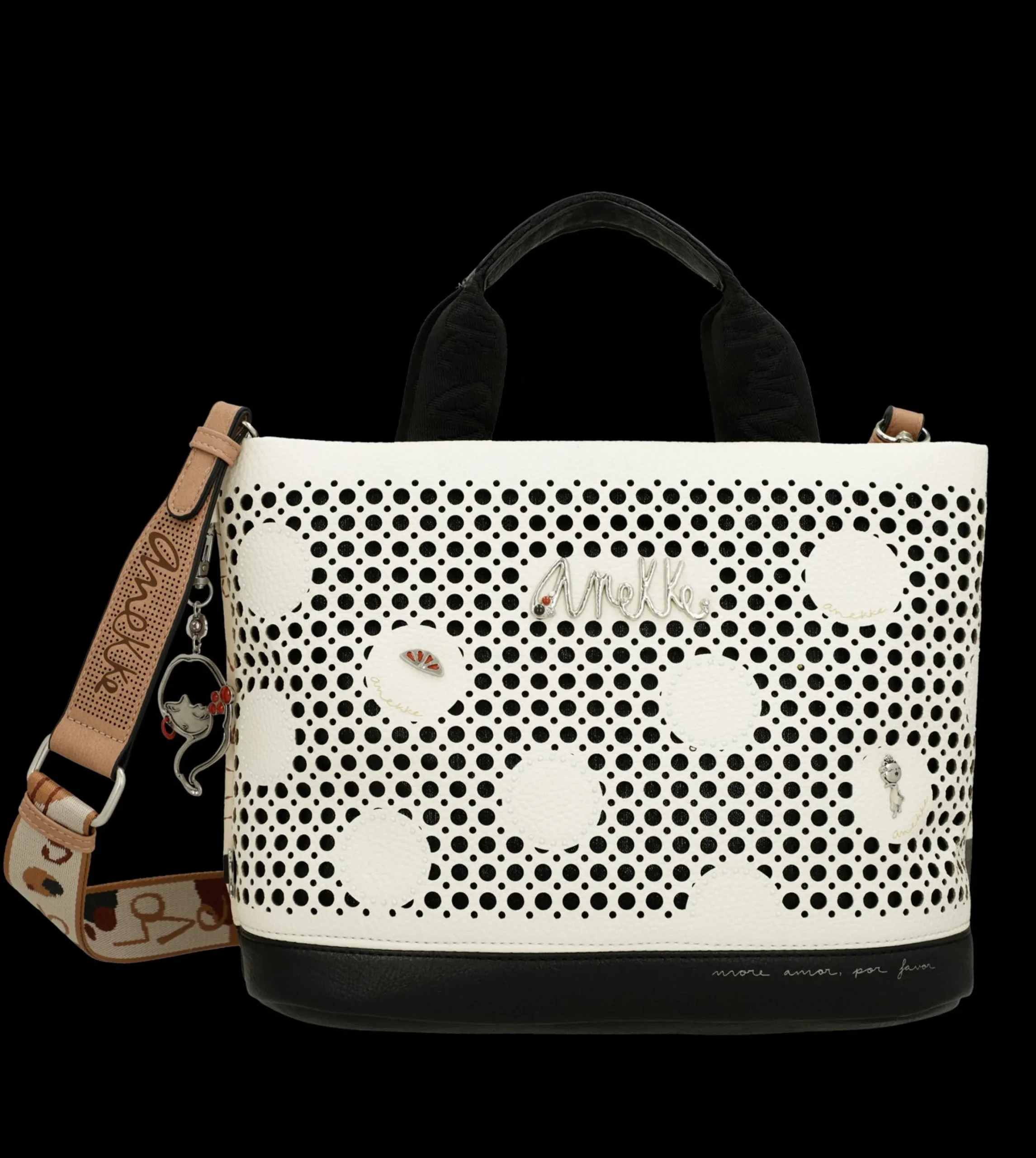 borsa_anekke_a_mano_con_t_0.webp Clearance Borsa a mano con trafori e tracolla regolabile Donna Borse A Mano