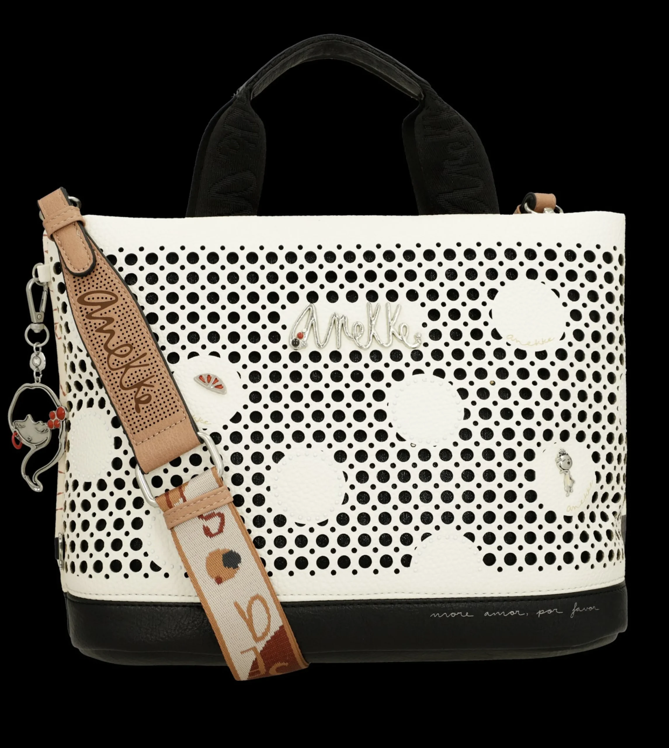 borsa_anekke_a_mano_con_t_1.webp Clearance Borsa a mano con trafori e tracolla regolabile Donna Borse A Mano