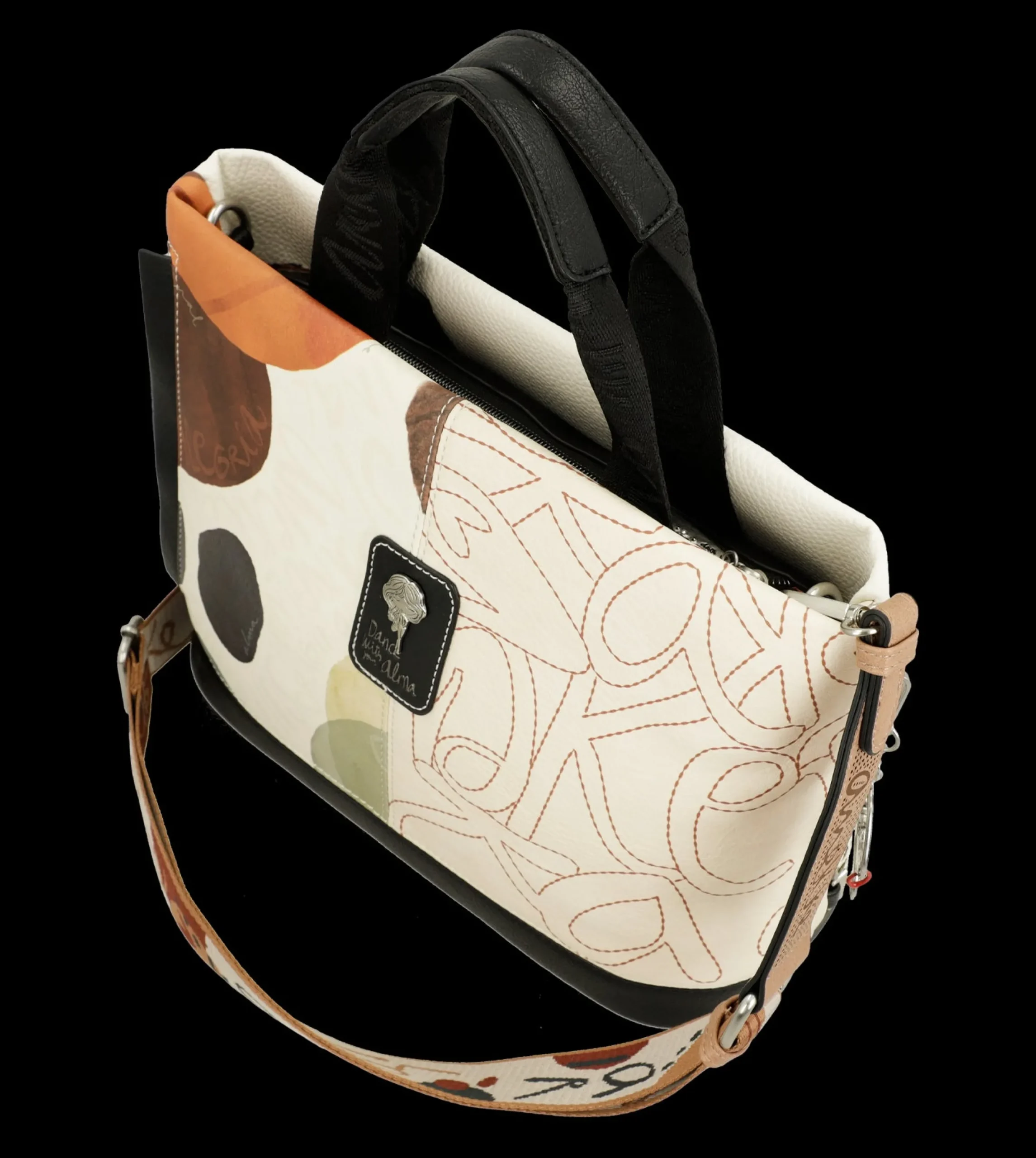 borsa_anekke_a_mano_con_t_4.webp Clearance Borsa a mano con trafori e tracolla regolabile Donna Borse A Mano