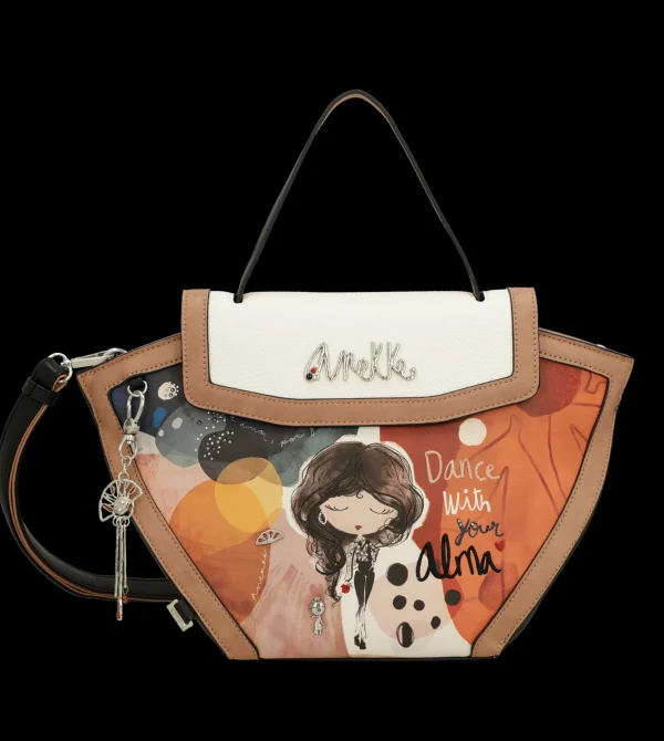 New Borsa con patta e stampa ispirata alla danza Donna Borse Shopping