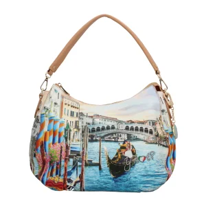 Fashion Borsa hobo YNot con stampa artistica e manico removibile per un look versatile Donna Borse Shopping