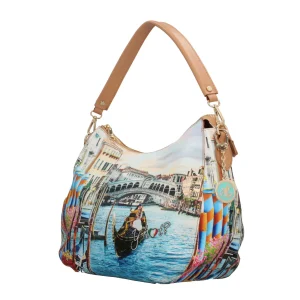 Fashion Borsa hobo YNot con stampa artistica e manico removibile per un look versatile Donna Borse Shopping