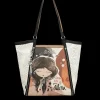 Sale Borsa shopper con dettagli traforati e illustrazione artistica Donna Borse Shopping