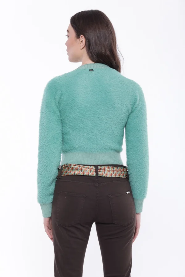 Fashion Cardigan corto Mimi Mua con bottoni decorativi Donna Giacche