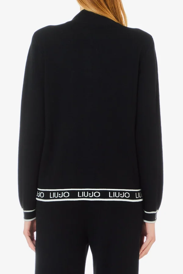 Discount Cardigan in misto seta con zip e dettagli a contrasto di Donna Giacche