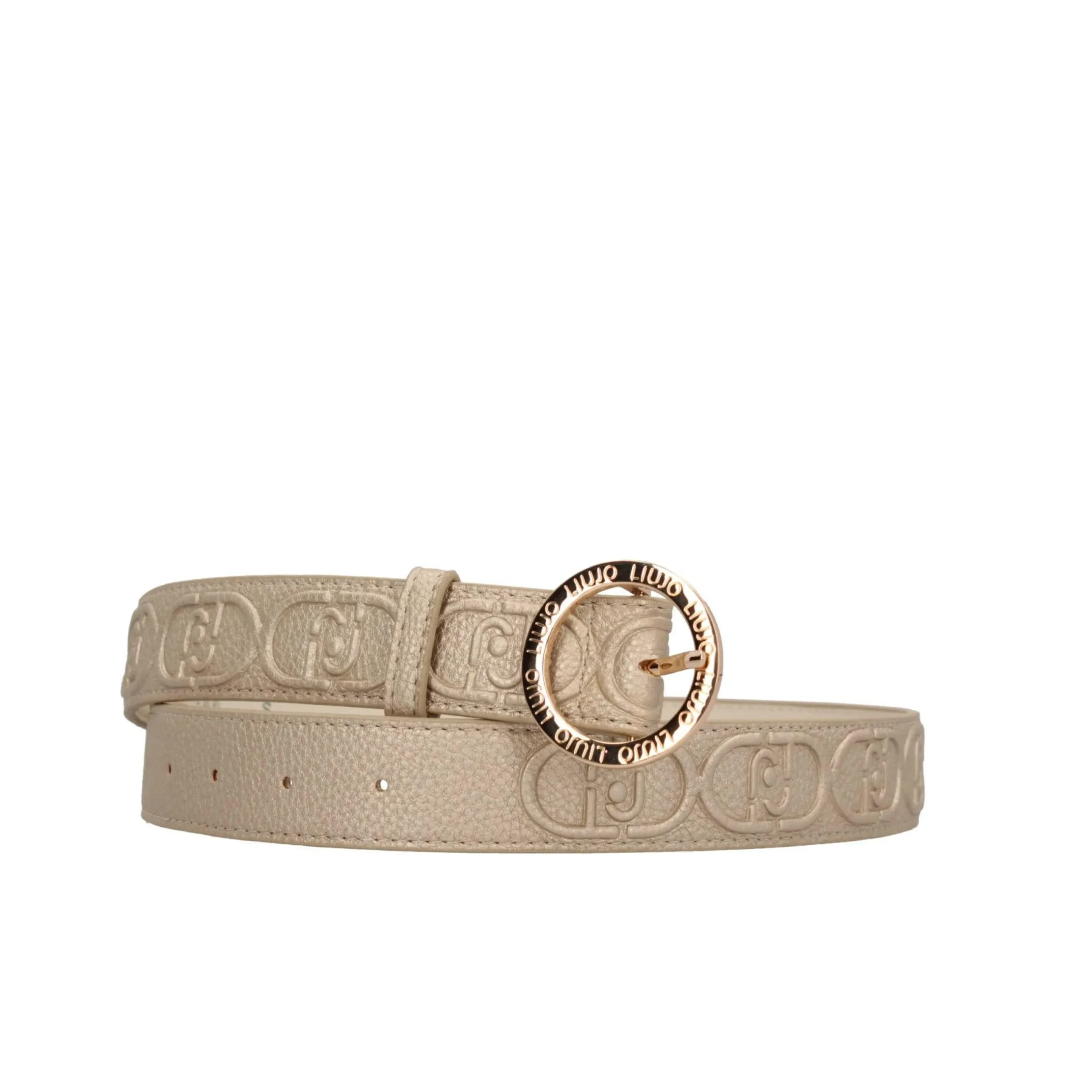 cintura_in_materiale_sint_0.webp Sale Cintura in Materiale Sintetico con Effetto Testurizzato e Fibbia Circolare Decorativa Donna Cinture