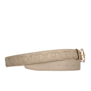 Sale Cintura in Materiale Sintetico con Effetto Testurizzato e Fibbia Circolare Decorativa Donna Cinture