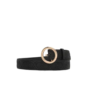 Sale Cintura in Materiale Sintetico con Effetto Testurizzato e Fibbia Circolare Decorativa Donna Cinture
