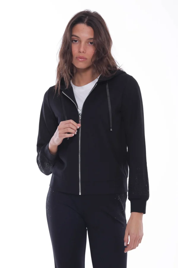 New Felpa con zip e strass Mimi Mua Donna Felpe