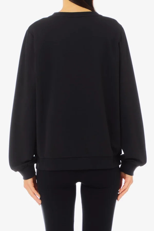 Outlet Felpa girocollo con logo decorato di Donna Maglie