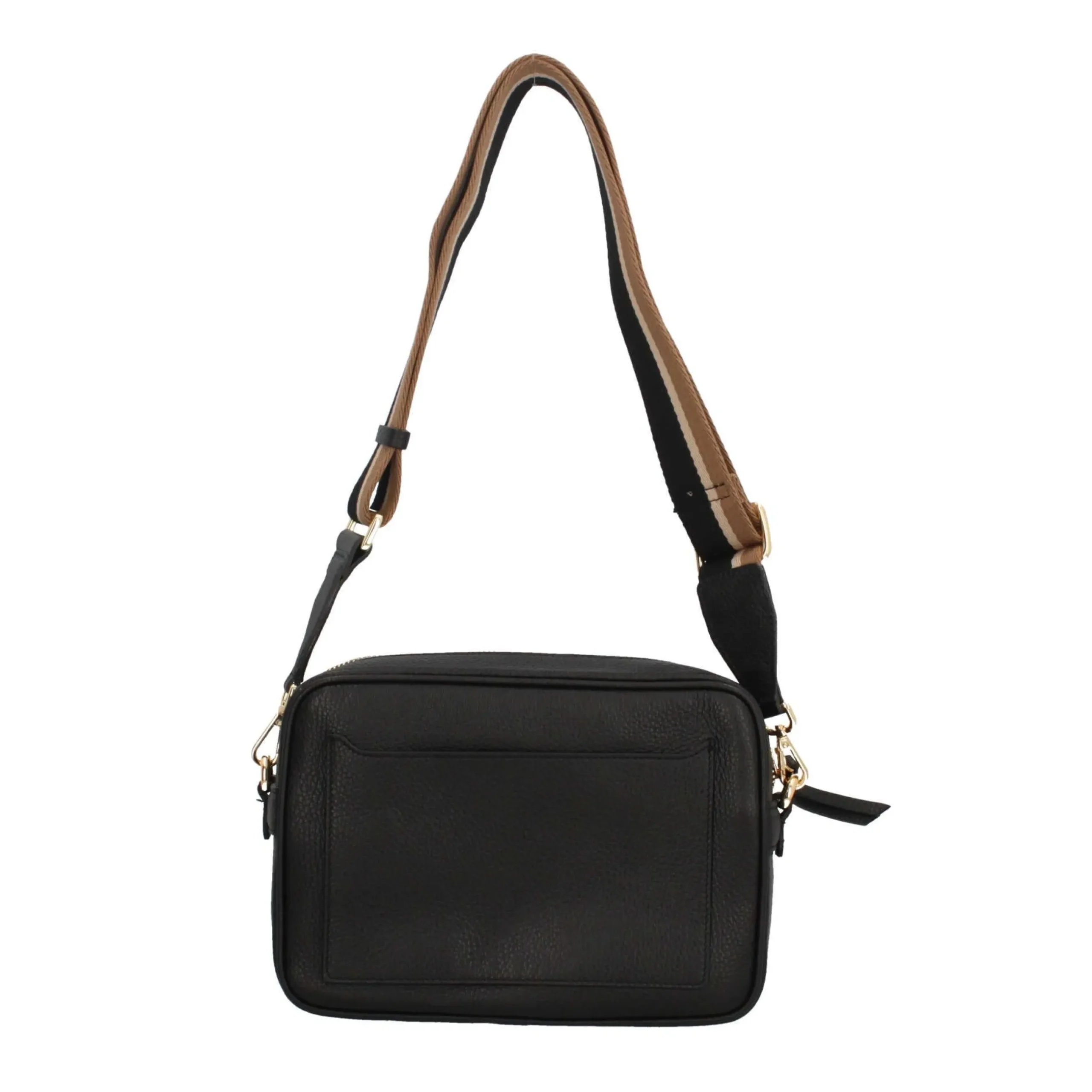 gianni_chiarini_sporty_ch_3.webp Outlet Sporty Chic - Borsa a Tracolla in Pelle Grana con Tracolla a Contrasto Donna Borse A Tracolla