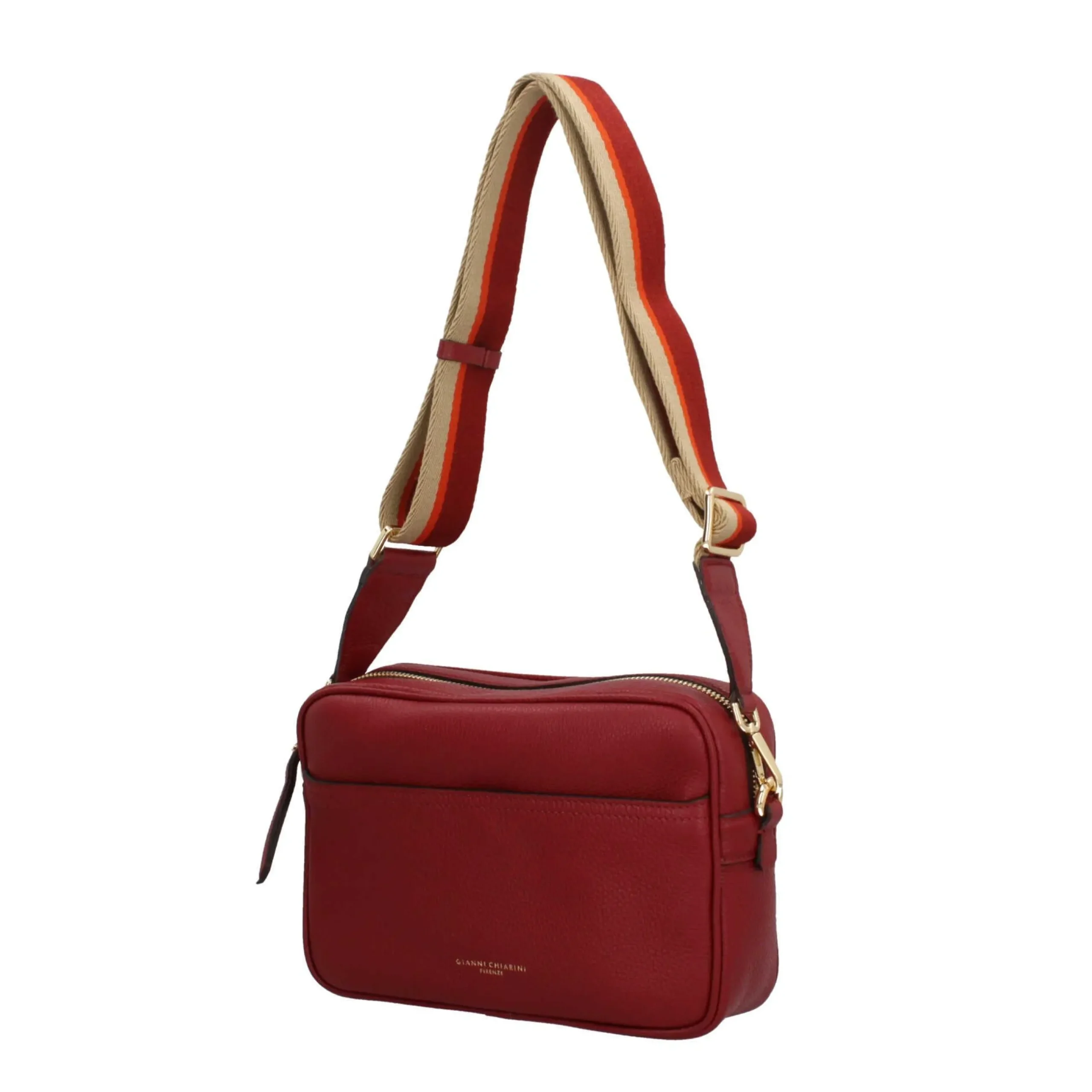 gianni_chiarini_sporty_ch_6.webp Outlet Sporty Chic - Borsa a Tracolla in Pelle Grana con Tracolla a Contrasto Donna Borse A Tracolla