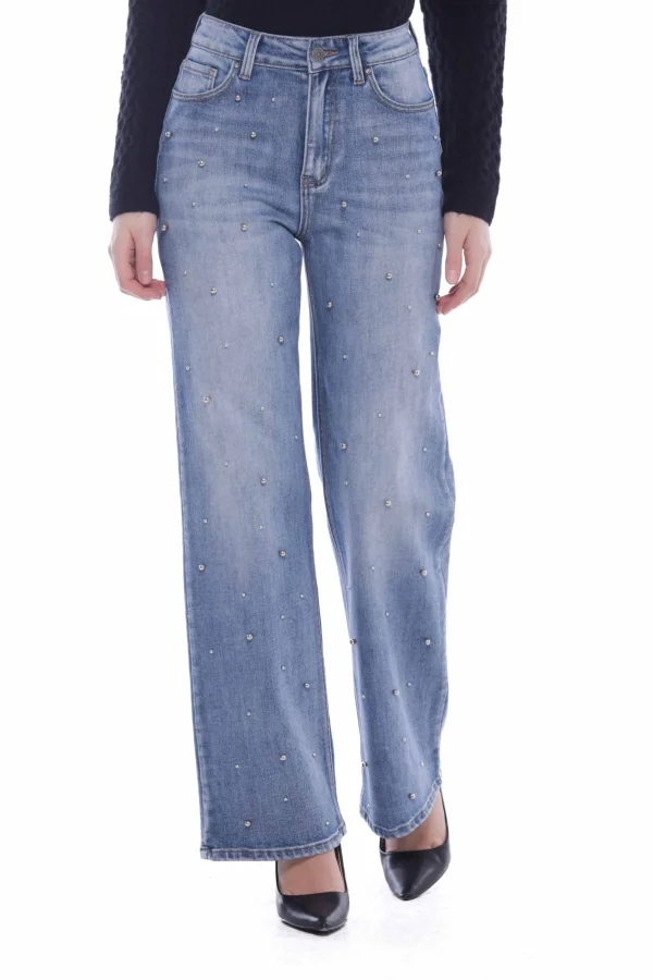 Fashion Jeans a gamba larga Mimi Mua con dettagli decorativi Donna Pantaloni