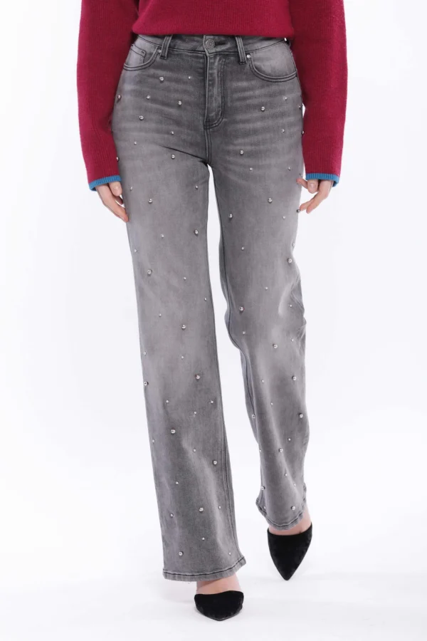 Fashion Jeans a gamba larga Mimi Mua con dettagli decorativi Donna Pantaloni