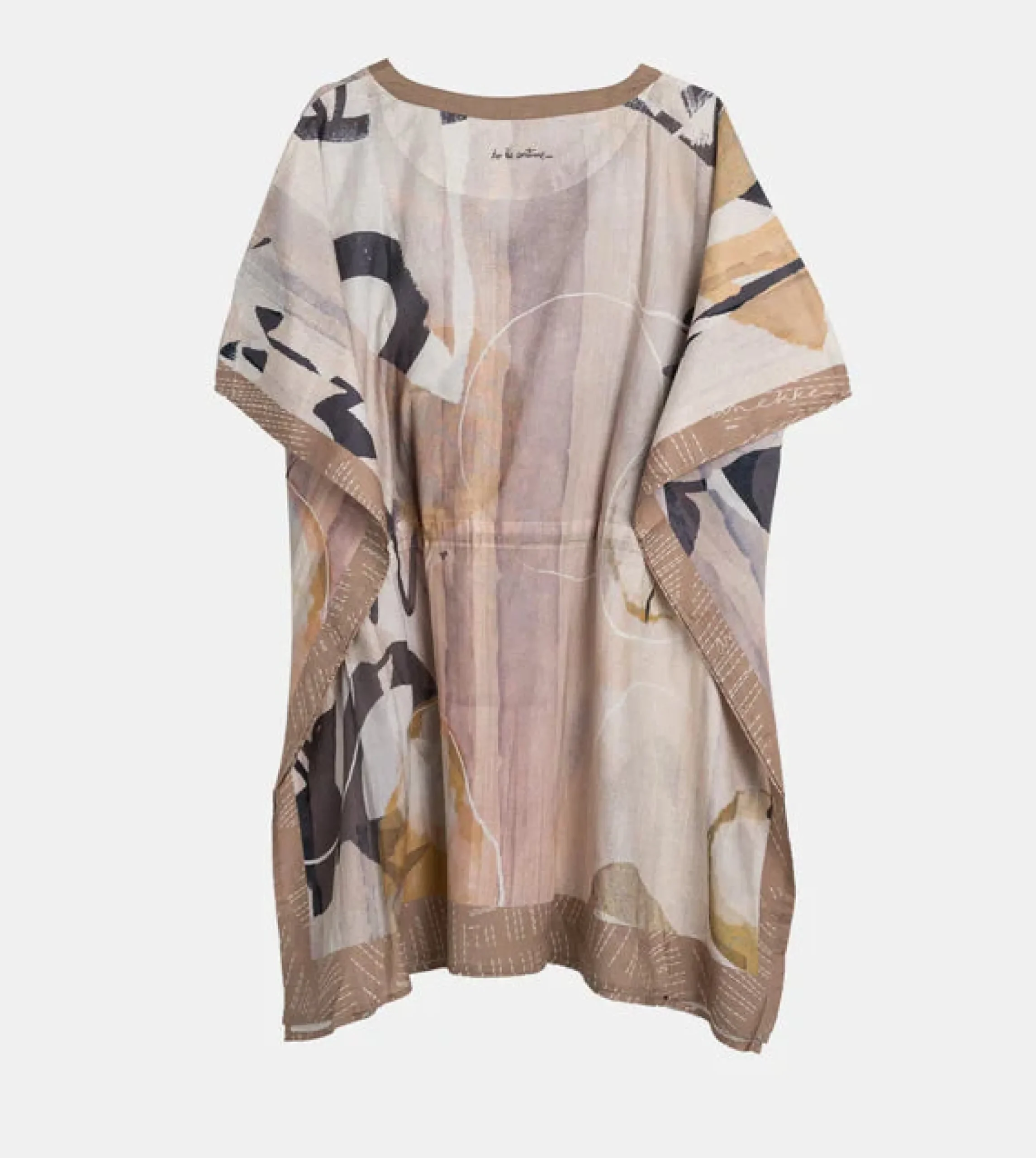 kaftano_corto_anekke_con__1.webp Fashion Kaftano corto con stampa astratta e laccio regolabile Donna Abiti