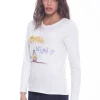 Fashion Maglia a maniche lunghe Mimi Mua con stampa "Let's Just Go" Donna Maglie