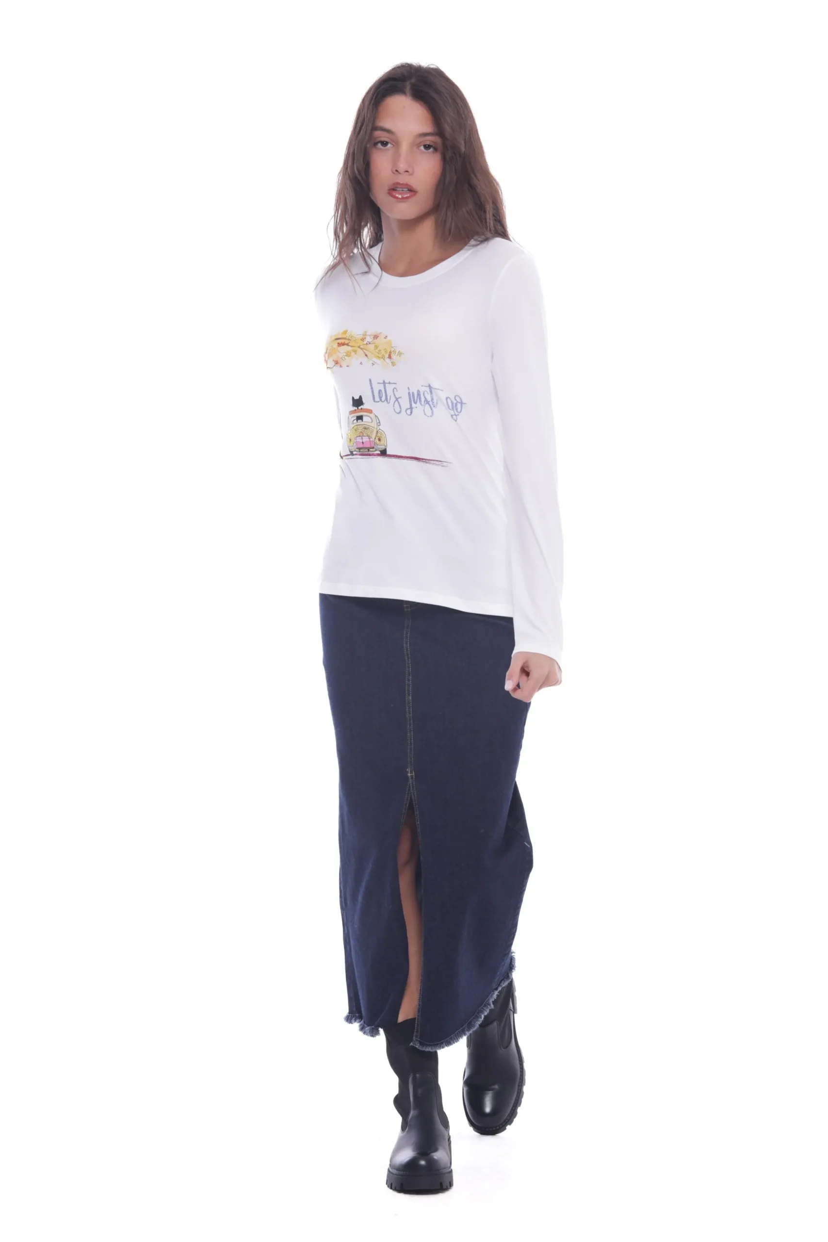 maglia_a_maniche_lunghe_m_2-1.webp Fashion Maglia a maniche lunghe Mimi Mua con stampa "Let's Just Go" Donna Maglie