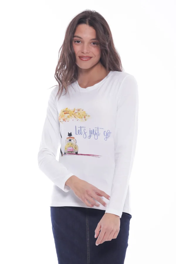 Fashion Maglia a maniche lunghe Mimi Mua con stampa
