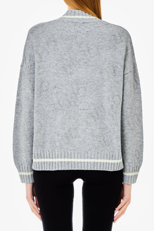 New Maglia con scollo a V e motivo jacquard di Donna Felpe