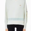 Fashion Maglia girocollo con dettagli a contrasto e tasca con zip di Donna Felpe