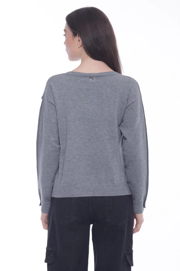 Hot Maglia Mimi Mua con bottoni decorativi sulle maniche Donna Felpe