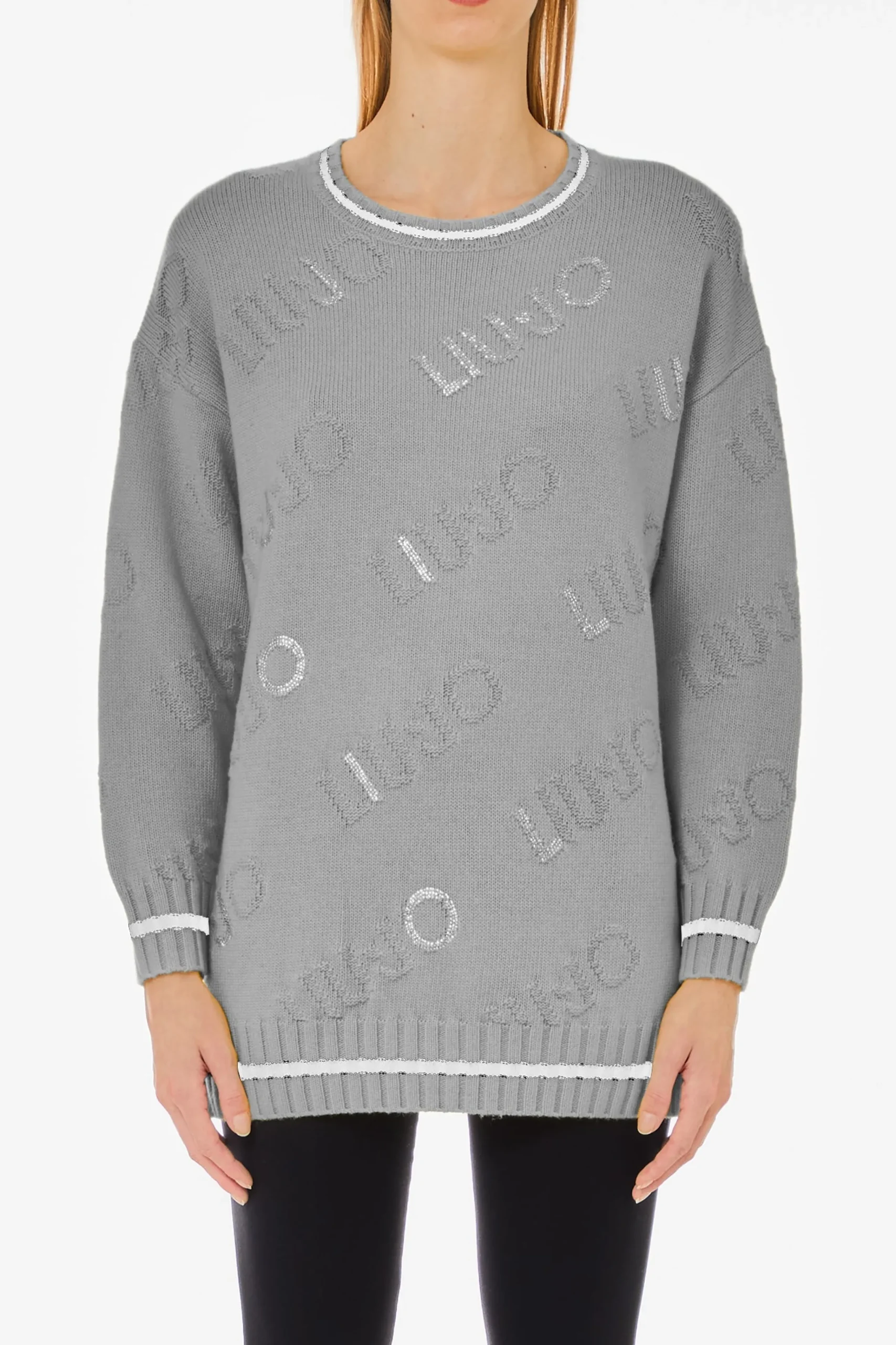 maglia_oversize_con_detta_0.webp Best Maglia oversize con dettagli jacquard e bordi a contrasto di Donna Felpe