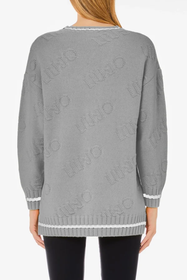 Best Maglia oversize con dettagli jacquard e bordi a contrasto di Donna Felpe