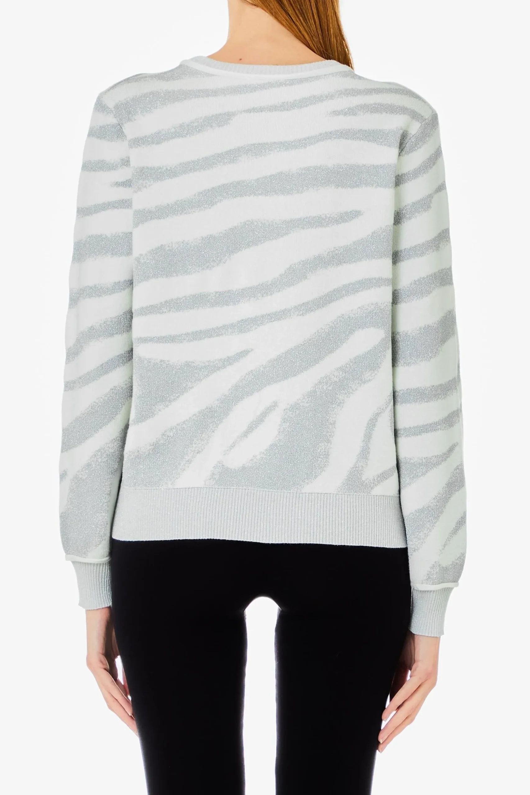 maglione_con_scollo_a_v_e_1.webp Best Maglione con scollo a V e stampa animalier di Donna Felpe